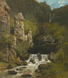 Landschaft mit Wasserfall, ca. 1865